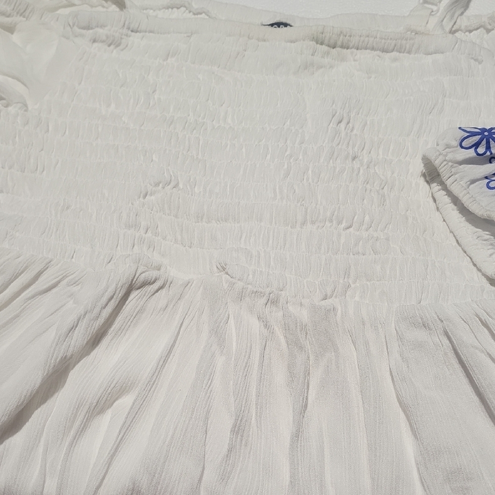 Torrid White Top with Blue Floral Details - Picture 3 of 5